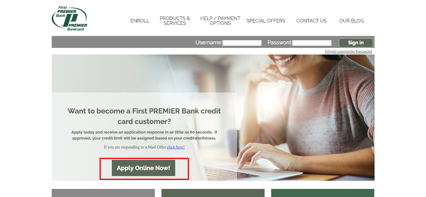 www.mypremiercreditcard.com - Apply for First Premier Bank Credit Card